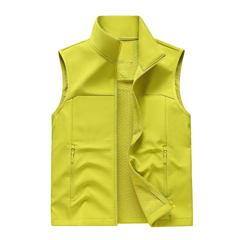 Herren Leichte Softshell-Weste mit Stehkragen, atmungsaktivem Mesh-Futter und Reißverschlusstaschen Nord Taschen