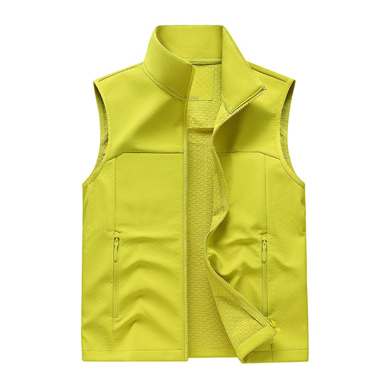 Herren Leichte Softshell-Weste mit Stehkragen, atmungsaktivem Mesh-Futter und Reißverschlusstaschen Nord Taschen