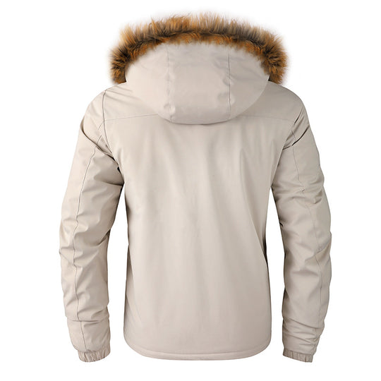 Herren Isolierter Outdoor-Parka mit Kunstfellbesatz, Multifunktions‑Taschen und Fleece‑Innenfutter Nord Taschen