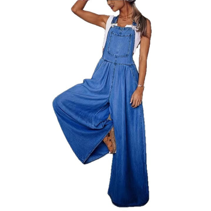 Damen Weite Latzhose im Palazzo‑Stil mit verstellbaren Trägern Nord Taschen