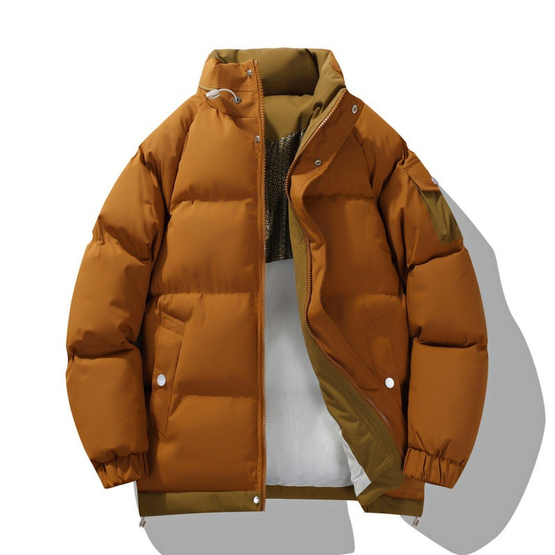 Herren Warme Wattierte Outdoor-Steppjacke mit hohem Stehkragen, Kontrast-Innenfutter & Utility-Ärmeltasche Nord Taschen