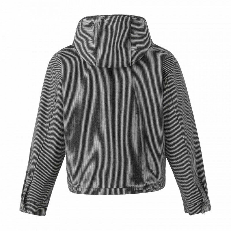 Unisex Kapuzenjacke im Boxy‑Cut mit Doppelreißverschluss und Nadelstreifen‑Optik Nord Taschen
