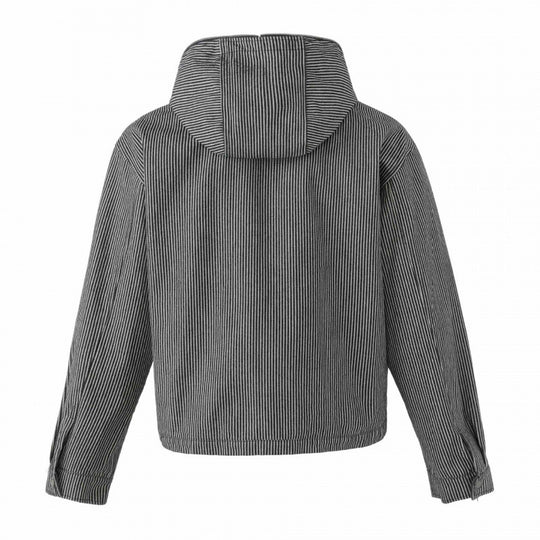Unisex Kapuzenjacke im Boxy‑Cut mit Doppelreißverschluss und Nadelstreifen‑Optik Nord Taschen