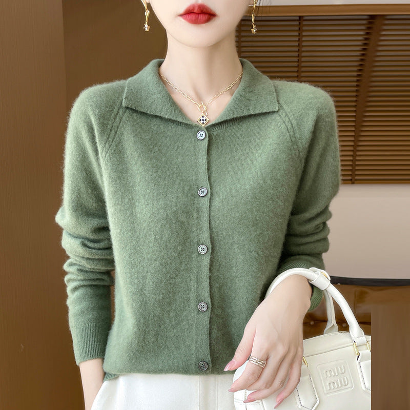 Damen Kuscheliger Reverskragen-Cardigan im Kaschmir-Look mit Mohair-Effekt Nord Taschen