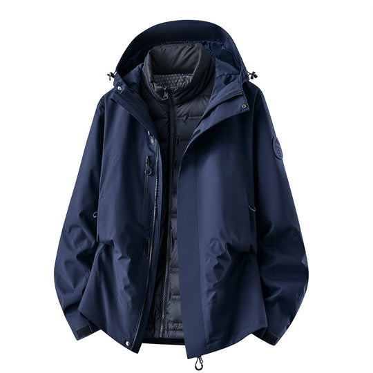 Herren wasserdichte Outdoorjacke mit abnehmbarer Fleece-Innenjacke Nord Taschen