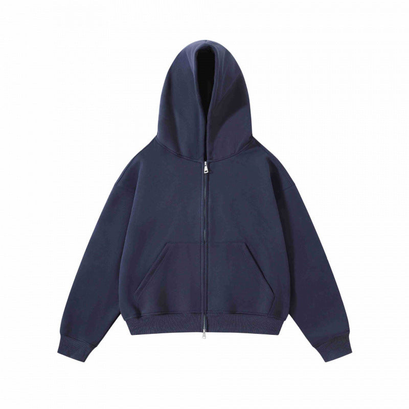 Unisex Oversize Kapuzenzipjacke aus schwerer Sweatqualität mit Zwei-Wege-Reißverschluss und Kängurutasche Nord Taschen