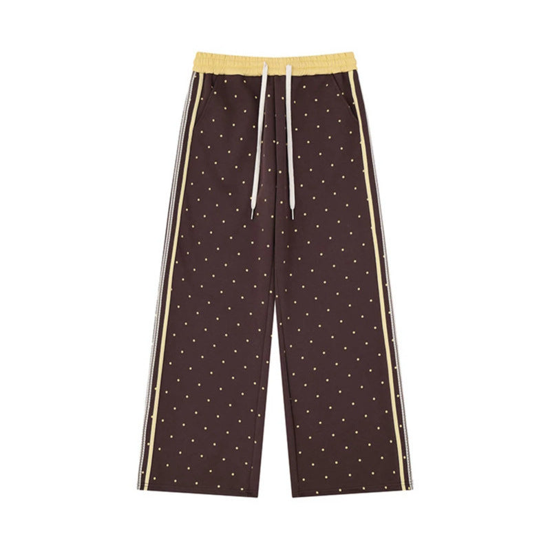 Damen Weite Relax‑Loungehose im Palazzo‑Schnitt mit Komfortbund, Kordelzug und seitlichen Kontraststreifen Nord Taschen