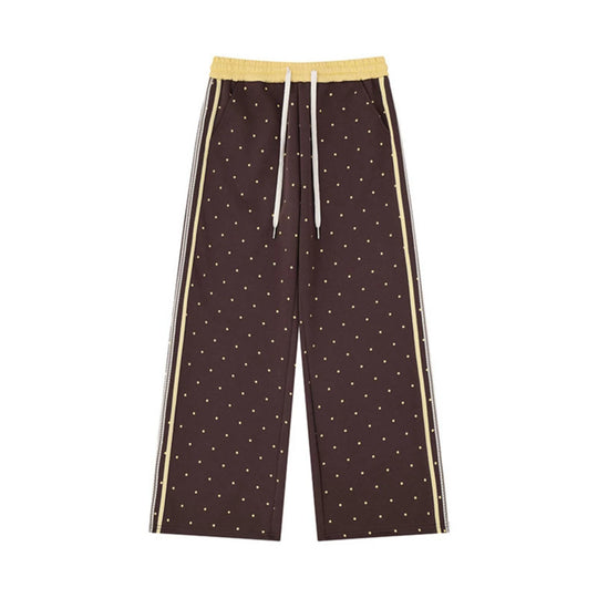 Damen Weite Relax‑Loungehose im Palazzo‑Schnitt mit Komfortbund, Kordelzug und seitlichen Kontraststreifen Nord Taschen