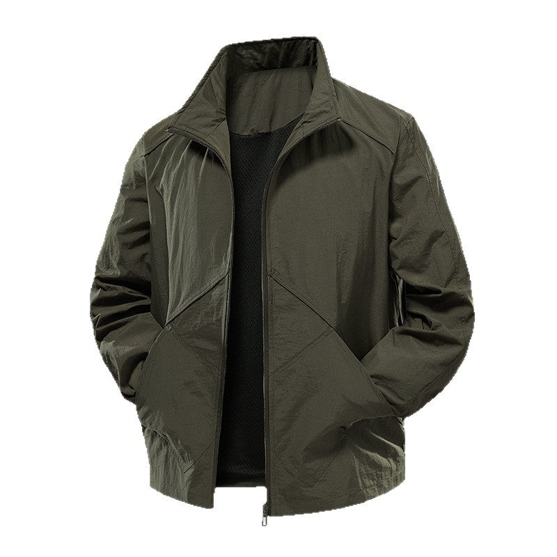 Herren Leichte Windbreaker-Outdoorjacke mit Stehkragen, Zweiwege-Reißverschluss und verdeckten Taschen Nord Taschen