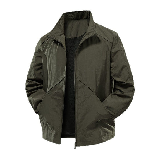 Herren Leichte Windbreaker-Outdoorjacke mit Stehkragen, Zweiwege-Reißverschluss und verdeckten Taschen Nord Taschen