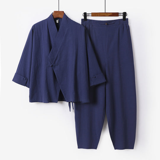 Herren Kimono-Jacken- und Haremshosen-Set Nord Taschen