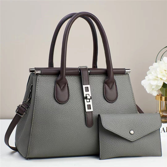 Damen Handtasche mit eleganten Akzenten und abnehmbarer Clutch Nord Taschen
