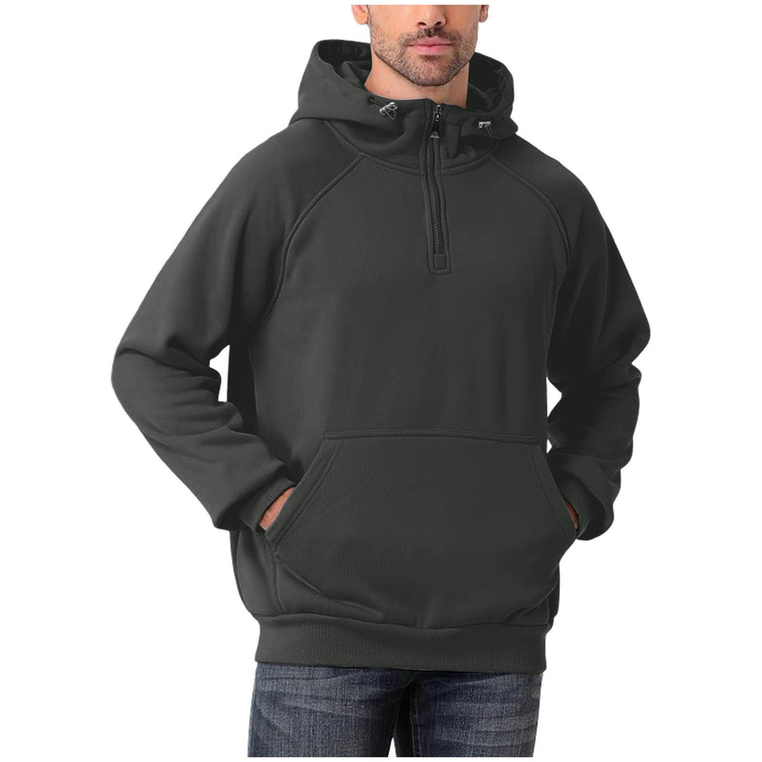 Herren Halbzip-Hoodie mit verstellbarer Kapuze, Kängurutasche und Raglanärmeln Nord Taschen