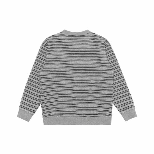Herren Gestreifte Knopfcardigan mit V‑Ausschnitt, Eingrifftaschen und Rippenbündchen Nord Taschen
