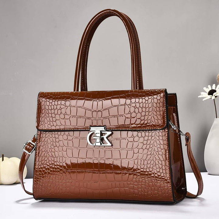 Damen elegante Handtasche mit glänzender Krokodilprägung Nord Taschen