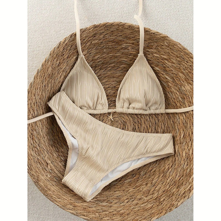 Damen Triangel-Bikini mit raffinierter Rippstruktur