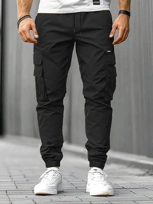 Herren Cargo-Jogginghose mit multifunktionalen Klapp- & Reißverschlusstaschen, elastischem Bund und tapered Bein Nord Taschen