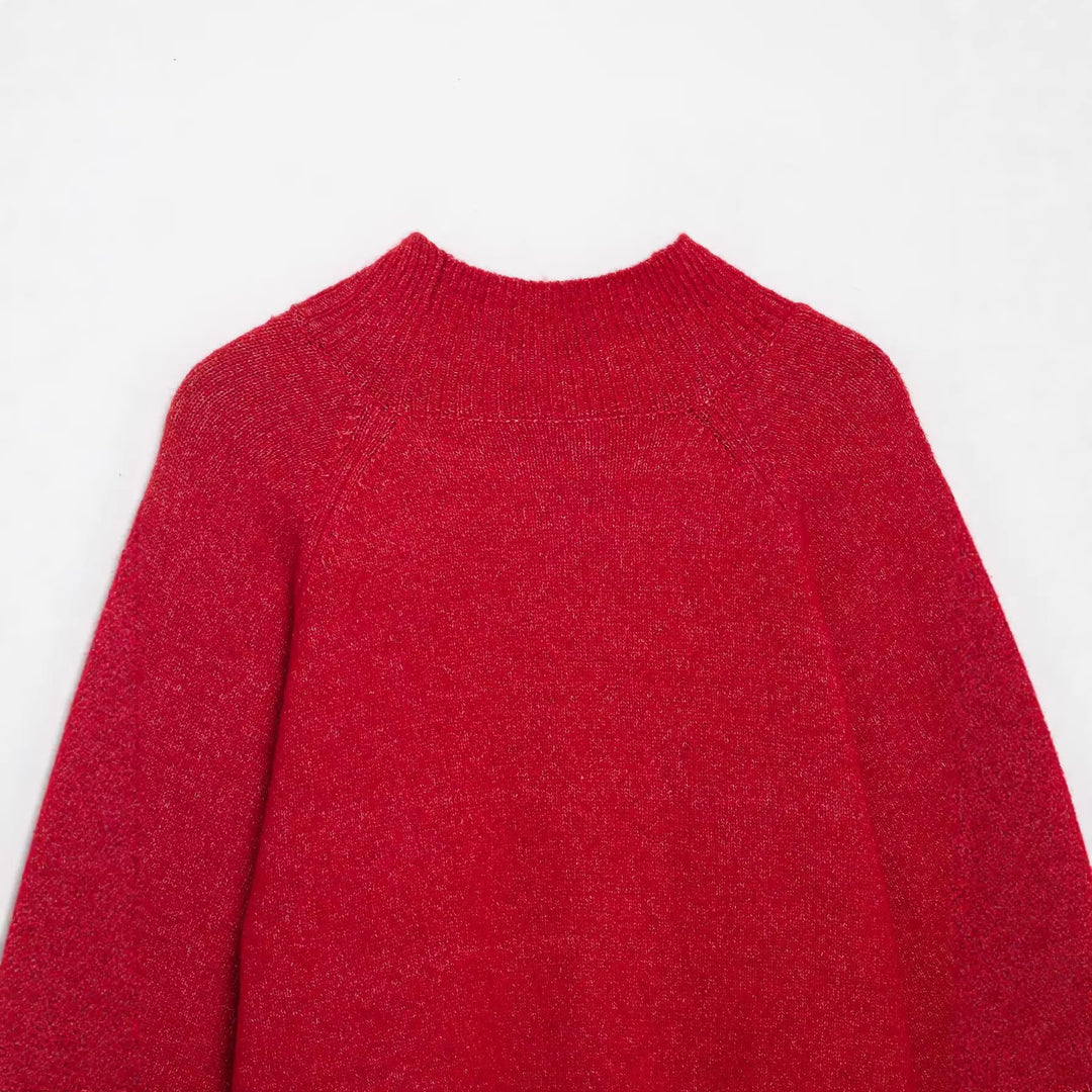 Damen Weicher Cape-Pullover mit weitem Fall und Stehkragen aus Glitzergarn Nord Taschen