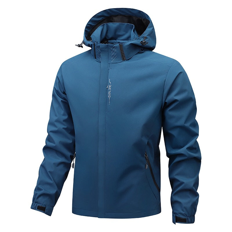 Herren Softshell-Übergangsjacke mit Kapuze, wasserabweisender Membran & verschweißten Nähten Nord Taschen