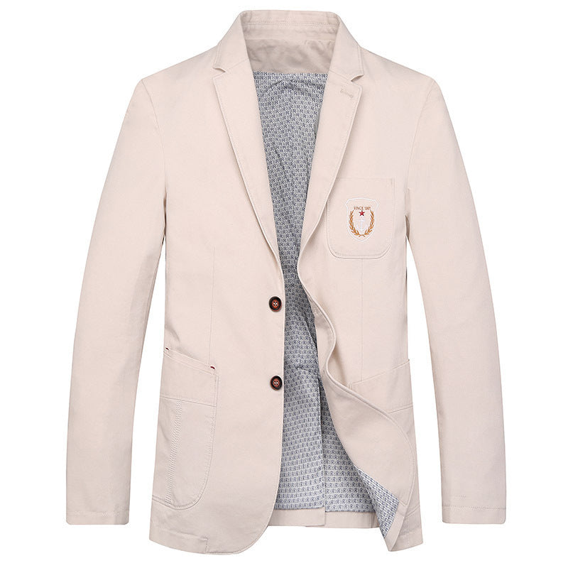 Herren Baumwoll-Blazer im Casual-Worker-Stil mit Brusttasche und Emblem Nord Taschen