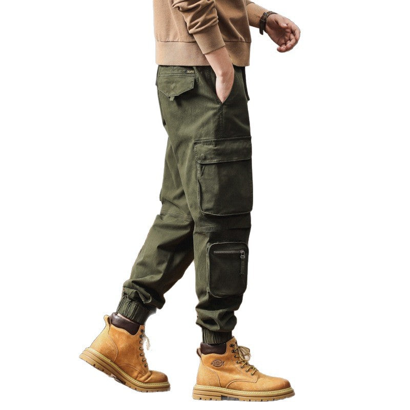 Herren Robuste Cargo-Jogginghose mit Multifunktions-Taschen Kordelzug elastische Bündchen Nord Taschen