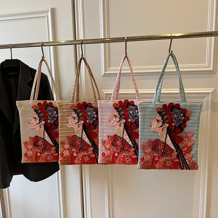 Damen Handtasche mit künstlerischer Stickerei Nord Taschen