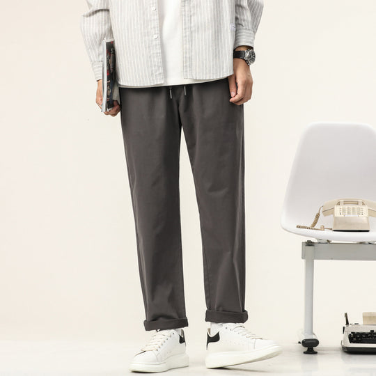 Herren Leichte Baumwoll-Mix-Hose mit elastischem Kordelbund und geradem Bein Nord Taschen
