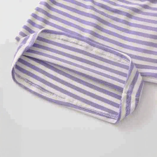 Damen Gestreiftes Langarmshirt mit tiefem Rundhalsausschnitt und Zierschleife Nord Taschen