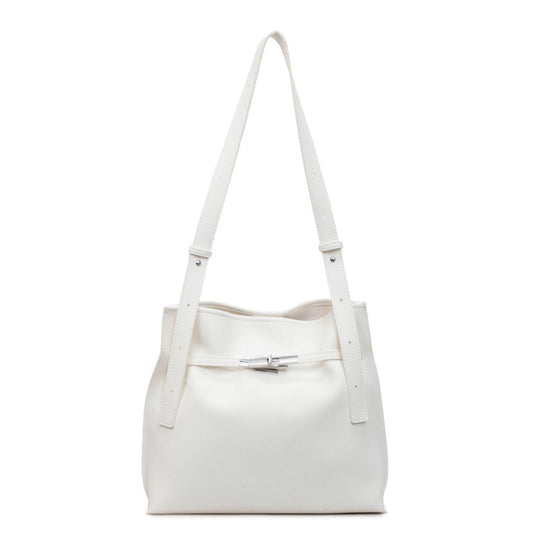 Damen Hobo-Tasche aus hochwertigem glatt genarbtem Kunstleder mit stilvoller Schnalle Nord Taschen