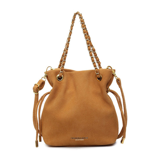 Damen bequeme Beuteltasche mit verstellbarem Tragegurt aus hochwertigem Wildleder Nord Taschen