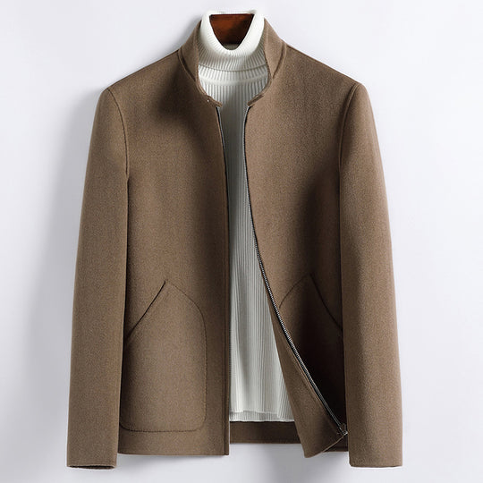Herren Elegante Kurzjacke aus Wollmix mit Stehkragen, verdecktem Reißverschluss und konturierten Eingrifftaschen Nord Taschen