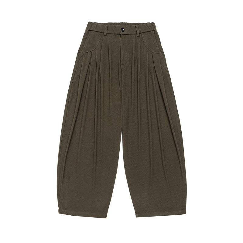Damen Weite High‑Waist Plissee-Culotte-Hose mit Bundfalten und Gürtelschlaufen Nord Taschen