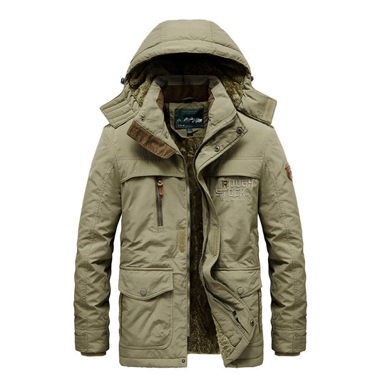 Herren Urbaner Funktionsparka mit Sherpa-Fleece-Futter, abnehmbarer Kapuze und verdeckten Taschen Nord Taschen