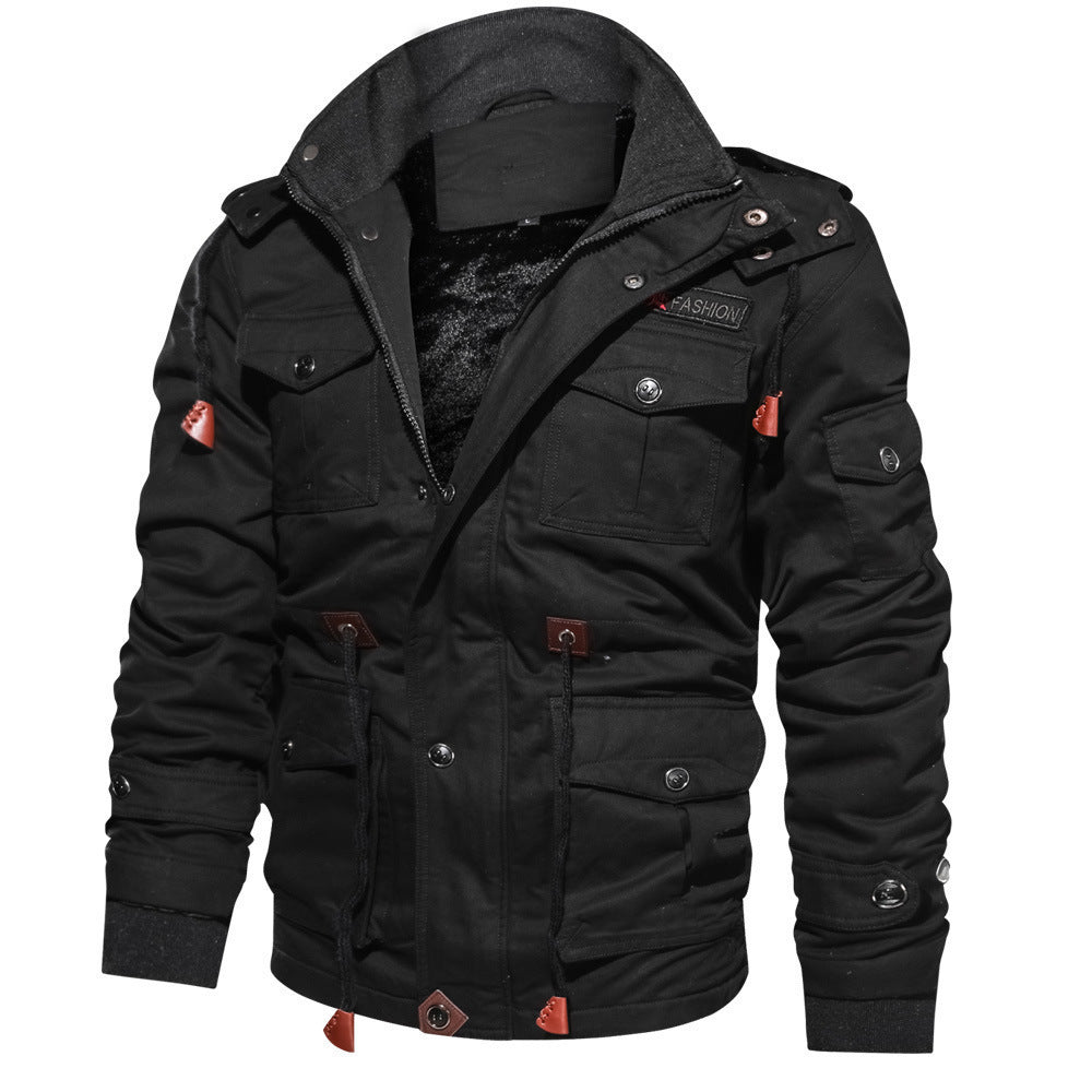 Herren  legerer Baumwoll-Blazer mit Knopfleiste, aufgesetzten Taschen und gestreiftem Innenfutter Nord Taschen