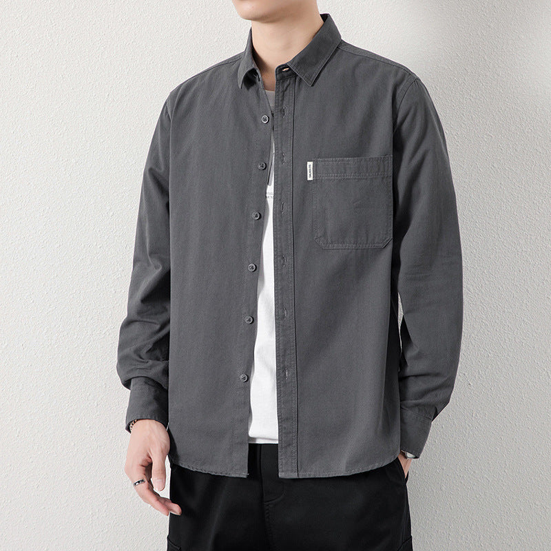 Herren Lässiges Utility-Overshirt aus Canvas mit Brusttasche und verstärkten Nähten Nord Taschen