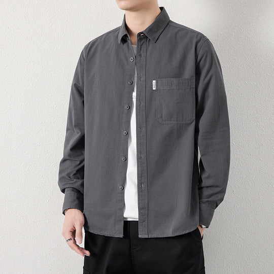 Herren Lässiges Utility-Overshirt aus Canvas mit Brusttasche und verstärkten Nähten Nord Taschen