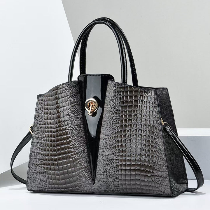 Damen elegante Handtasche mit modernem Krokodil-Design und glänzender Oberfläche Nord Taschen