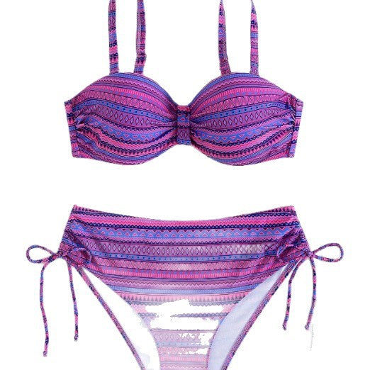 Damen Push-Up Bikini-Set mit verspielten Wickelakzenten