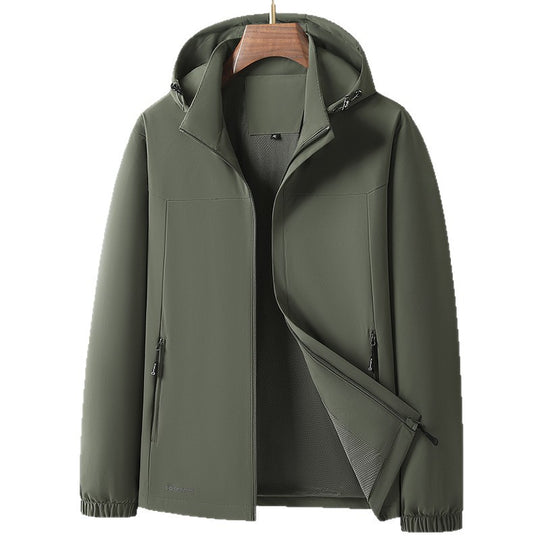 Herren Leichte Softshell-Hybridjacke mit Kapuze, atmungsaktivem Mesh-Futter und verdeckten Reißverschlusstaschen Nord Taschen