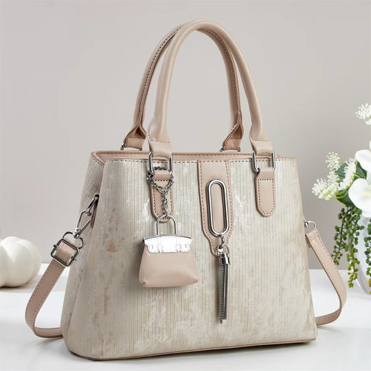 Damen elegante Handtasche mit strukturiertem Obermaterial und abnehmbarem Mini-Portemonnaie Nord Taschen
