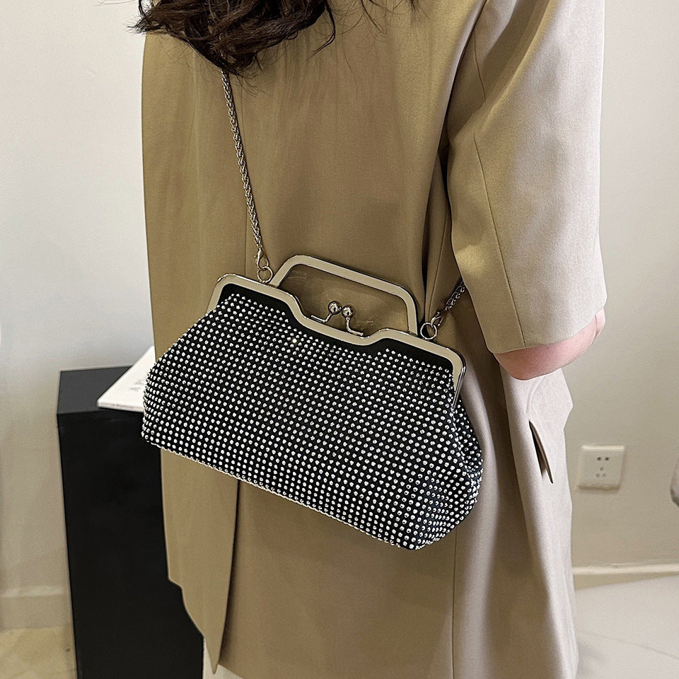 Damen elegante Clutch-Tasche aus funkelndem Strass Nord Taschen