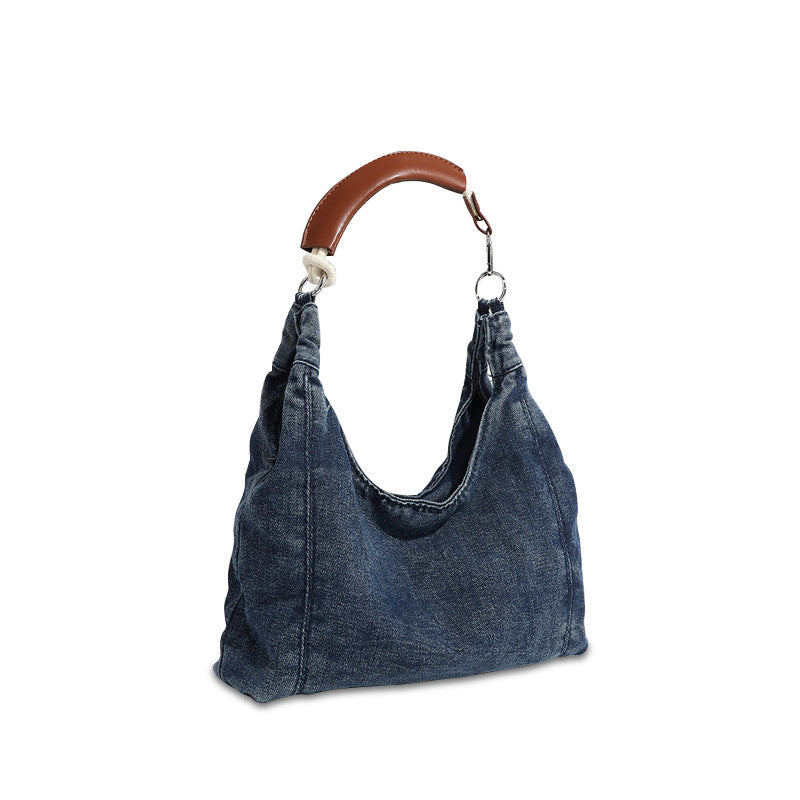 Damen Hobo-Tasche aus hochwertigem Denim mit eleganter Lederverstärkung Nord Taschen