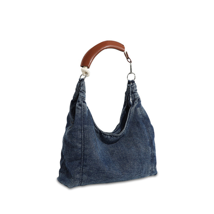 Damen Hobo-Tasche aus hochwertigem Denim mit eleganter Lederverstärkung Nord Taschen