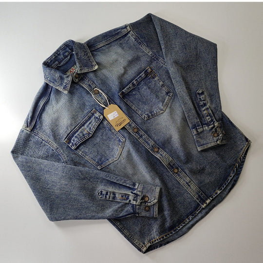 Unisex Overshirt aus gewaschenem Denim mit Relaxed‑Schnitt und Pattentaschen Nord Taschen