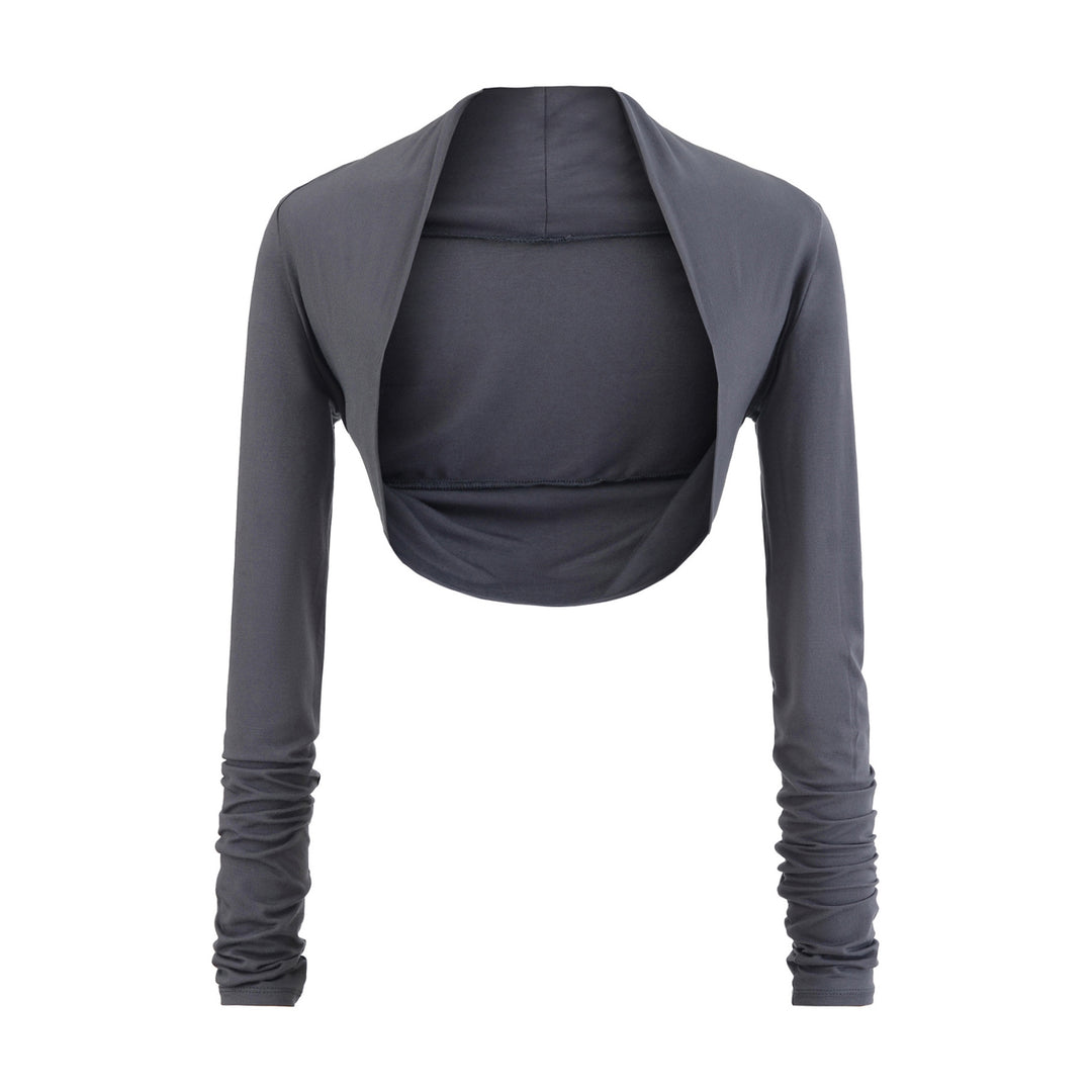 Damen Kurzbolero‑Shrug mit gerafften Langärmeln Nord Taschen