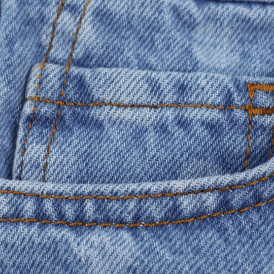 Damen Weite High‑Waist Culotte-Jeans mit verkürztem Bein und tonalem Punktemuster Nord Taschen