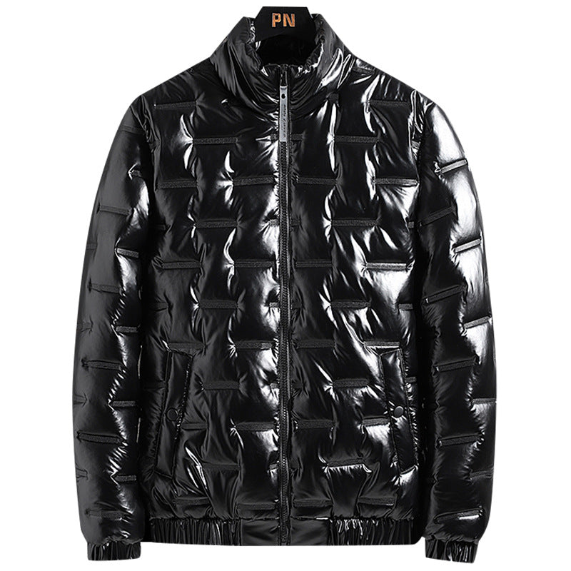 Herren Metallic-gesteppte Thermoisolierte Steppjacke mit hohem Stehkragen Nord Taschen