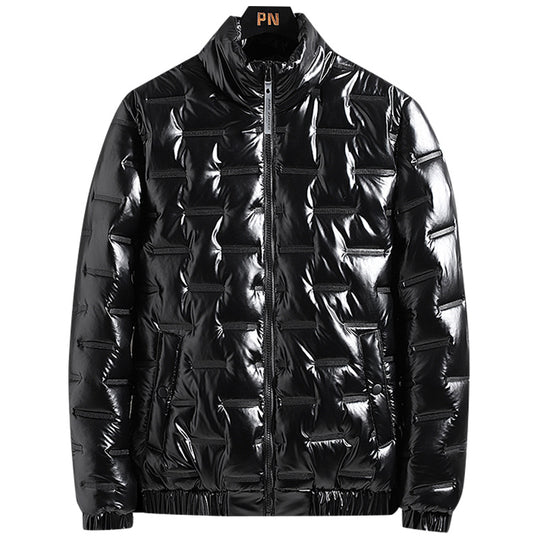 Herren Metallic-gesteppte Thermoisolierte Steppjacke mit hohem Stehkragen Nord Taschen