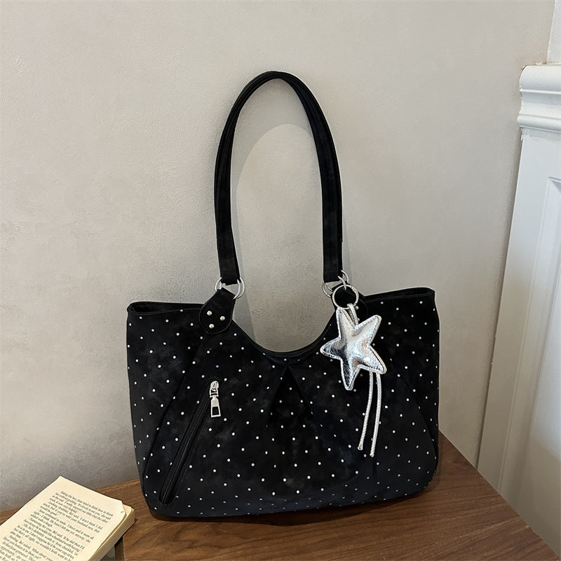 Damen Tragetasche mit trendigem Punkten-Design und modischem Sternenanhänger Nord Taschen