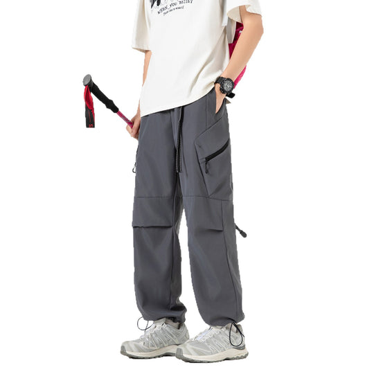 Damen Weite Utility-Cargo-Hose mit Tunnelzugbund, Reißverschluss-Taschen und verstellbaren Beinabschlüssen Nord Taschen